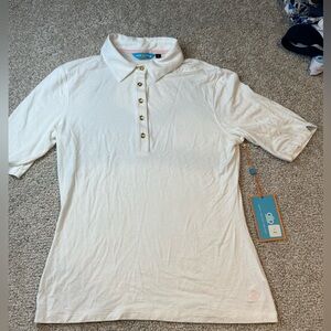 White Polo Shirt for Women- Lizzie Driver- NWT- Small